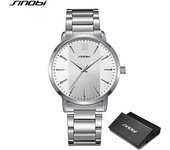 SINOBI Top Luxury Man Watch Business Waterproof Male Stainless Steel Quartz Wristwatches Men's Brand Clock Casual Reloj Hombre