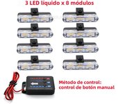 3 LED Car Front Grille Strobe Police Lights Flash Warning Lamp Red Blue Yellow Rescue Vehicle Emergency Flasher Signal Lighting