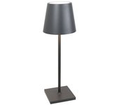 Lámpara de Mesa LED Poldina L Desk gris Oscuro recargable y regulable con badería de hasta 12 Horas