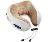 Cojín De Cuello Portátil En Forma De U With Masajeador Eléctrico Y Calor Recargable Por USB Relajador De Músculos Del Hombro Y Cuello