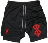 Summer Shorts for Men 2 in 1 Athletic Gym Workout Running Performance Shorts Print with Phone Pocket Quick Dry Breathable