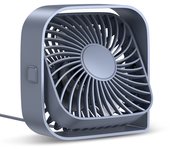 Mini ventilador portátil USB, viento de 3 velocidades, ventiladores giratorios de pie de 360 ° para habitación y hogar
