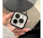 Diamond Glitter Camera Protection For Iphone 15 14 13 11 Pro Max Plus Lens Tempered Glass On Iphone 12 13 11 Pro Max Metal Ring