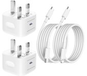 Cargador para iPhone, paquete de 2 adaptadores de carga rápida USB C de 20 W with cable USB C to Lightning de 6 pies y cable USB C to C para iPhone
