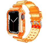 Clear Band + Case for Apple Watch Series 9 8 7 6 SE 5 49mm 45mm 44mm 42mm 41mm Transparent for iwatch 3 38mm 40mm Plastic Strap