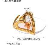 Anillos de acero inoxidable PVD chapados en oro de 18 quilates para mujer, anillos simplemente sólidos de 2 tonos, joyería moda