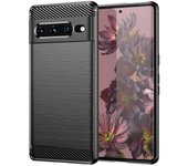Funda para móvil Google Pixel 7 Pro Carcasa Protectora Antigolpes Silicona Negra Diseño Fibra de Carbono Resistente Absorción de Choque [Compatible Carga Inalámbrica]