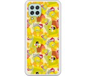 Funda original compatible con Samsung Galaxy A22 4G - Sylvestre y Piolin Patron amarillo