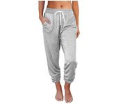 2024 Spring and Summer New Amazon European and American Clothing Cross-Border Casual Loose Pocket High Waist Nine-Point Leg Pant