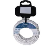 EDM Cable Textil Trenzado 2x0,75mm Blanco 5m - Libre de halógenos - EDM - 11884 Textil Material Eléctrico Cable Eléctrico