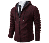 2024 New Autumn and Winter Jersey Men's Casual Sports Coat Solid Color Stand Collar Wweater Grab Fleece Warm Zipper Cardigan