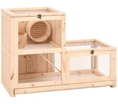 vidaXL Jaula para hámster madera maciza abeto 81x40x60 cm