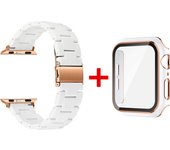 Resin Strap+Case For Apple Watch Band Series9 8 7 45mm 41mm Screen Protector Bands iWatch SE 6 5 4 44mm 40mm Bracelet