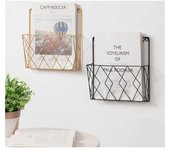 Organizador de archivos de pared: estante de libros montado en la pared de metal, soporte de archivos de escritorio, correo de archivos, decoración del hogar u oficina