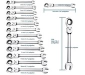 Flexible Pivoting Head Ratchet Wrench Spanner Garage Metric Hand Tool For Auto and Home Repair 1pcs