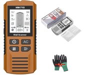 Detector de metales y paredes portátil multifuncional hw-710, detector de paredes HW-710, escáner portátil de cables y tuberías, detector de vigas 5 en 1 para detectar metales, cables y madera (plateado)