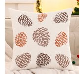 1 PC Christmas Flower Throw Pillow Cover Velvet Embroidery Cone Gingerbread Man Christmas Decoration Living Room