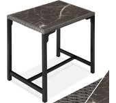 Tectake - Mesa de bar de ratán Kutina 96 x 65 x 100 cm  Elegante mesa de bar de ratán sintético para exterior  Tablero extraíble de porcelanato gres marmolado  Fino trenzado de ratán sintético de calidad con protección UVA