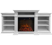 Chimenea Eléctrica de Suelo BIDEN de Madera Blanca L179 X P48 X H85
