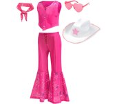 Girl Movie Margot Robbie Cowboy Look Clothing Girls Barbi Cowgirl Dress 2-12 Yrs Toddler Barbei Cosplay Outfit Halloween Apparel