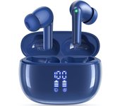 Ear Buds Wireless Earbuds - Bluetooth Headphones 40H Playtime LED Display Deep Bass Stereo in-Ear Earphones with IPX7 Waterproof for iPhone Android Phone Tablet Laptop, Navy Blue