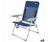 Silla de Playa Aktive Azul marino 47 x 94 x 60 cm (4 Unidades)