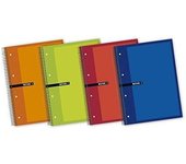 Pack de 5 Cuadernos A4 Cuadrícula 5x5 Espiral Tapa Extradura – 160 Hojas Mircroperforadas de 60 grs, 5 Colores marca ENRI