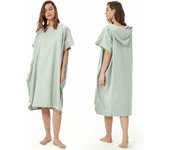 Poncho Surf Hombres Mujeres Microfibra Poncho de Toalla Adultos Secado Rápido Toalla de Poncho Peso Ligero Transpirable Poncho de Playa Poncho con Capucha para Surf Playa Natación, Gris