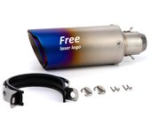Motorcycle Exhaust Pipe with Free Logo Sticker Slip-on Muffler Escape Moto for Yamaha FZ6 R3 Ninja 400 CBR650R GSXR 600 Duke 125