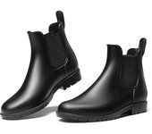 Botas de lluvia para mujer Botas de lluvia Chelsea Impermeables Wellington Botas de tobillo de goma de moda Flexible antideslizante