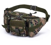 Riñonera multifuncional para deportes al aire libre, bolso de pecho impermeable de camuflaje de color sólido multifuncional para exteriores, bolso de hombro