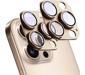 2PCS Tempered Glass Metal Camera Lens Protector Cover for iPhone 16E 16 E 15 Pro Max 14 Plus 13 Mini Protection Desert Gold