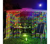 600LED Solar Curtain Fairy Lights Outdoor Copper Wire Party Garden Yard Garland Christmas Wedding Decoration