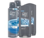 Dove Men +Care Pack Clean Comfort Gel de Ducha 400ml x2 + Desodorante 150ml x2 - Pack de 4