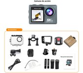 5K Action Camera 4K60FPS Dual IPS Touch LCD WiFi 170° 30M Waterproof 5X Zoom Anti-shake Sports Camera With Remote Control
