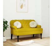vidaXL Banco con respaldo terciopelo amarillo 119,5x64,5x75 cm