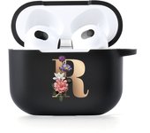 26 Letters Name Black Earphone Case For Apple Airpods 4 2024 Cases Airpods Pro 2 Bluetooth Headset Case Air Pods 3 2 Cover Funda