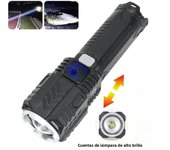 Super Powerful LED Flashlight With Side Lights High Power Torch Light Tactical Flashlight USB Rechargeable Camping Lamp