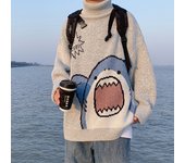 Black Shark Turtlenecks Sweater Men Knit Pullovers Y2k 2025 Winter Harajuku Korean Style Women's Oversized High Neck Sweater