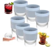 Molde para bolas de hielo apilables de grado alimenticio, de fusión lenta, para hacer tú mismo, para cócteles y whisky, Beyond Draw, esferas de hielo grandes de 6,35 cm, molde apilable para cubitos de hielo redondos (6 unidades)