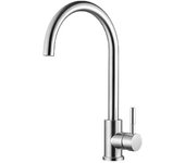Grifo de Cocina de Acero Inoxidable Alto con Caño Giratorio Mezclador de Fregadero Inicio Frio