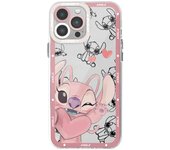 Disney Stitch Angel Lover Phone Case for iPhone 14 Pro Max SE 15 16 Pro XR XS Max 7 8 12 11 Pro 13 Mini Transparent Soft Funda