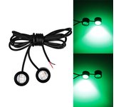 2pcs Motorcycle Led Strobe Lights Motor Strobe Flash Warning Brake Light Lamp 12V Spotlight Fish Eye Lens Lamp Yellow Blue White