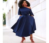 Verde 2024 Verano Nuevo Mujeres A Hombre Tie Waisted Vestido Midi Vestidos Midi 1
