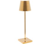 Lámpara de Mesa LED Poldina Pro Glossy Gold recargable y regular con Katería de hasta 12 Horas