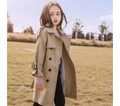 3-14 years Spring Autumn Girls Windbreaker Trench Coat Windproof Children Kid's Mid-Length Jacket Coat Baby Teenagers Overcoat