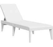 vidaXL Tumbona de PP capuchino 186x60x29 cm Blanco, Capuchino, Marrón Sillas de Exterior Ideal para jardín, playa, piscina, terraza Tumbona Piscina Tumbonas Playa Tumbonas Jardín Exterior