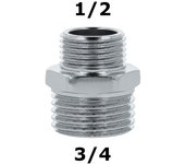 Conector Extensión de Manguera de Ducha Estándar Macho 1/2 a Macho 3/4,Racor Doble de Acero Inoxidable,cm,fespu