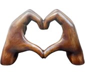 Amor corazón mano escultura, Corazón manos escultura, Mano amor gesto escultura
