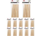 Pinchos de Bambú para Barbacoa. Pack 12 Bolsas de Pinchos de Barbacoa de 15, 20, 25 o 30 cm. Brochetas y Palillos para Aperitivos ideal en Hostelería, Bares, Restaurantes, Hoteles, Asadores, Hogar. Variedad de Palos de Madera para Cocinar y Manualidades